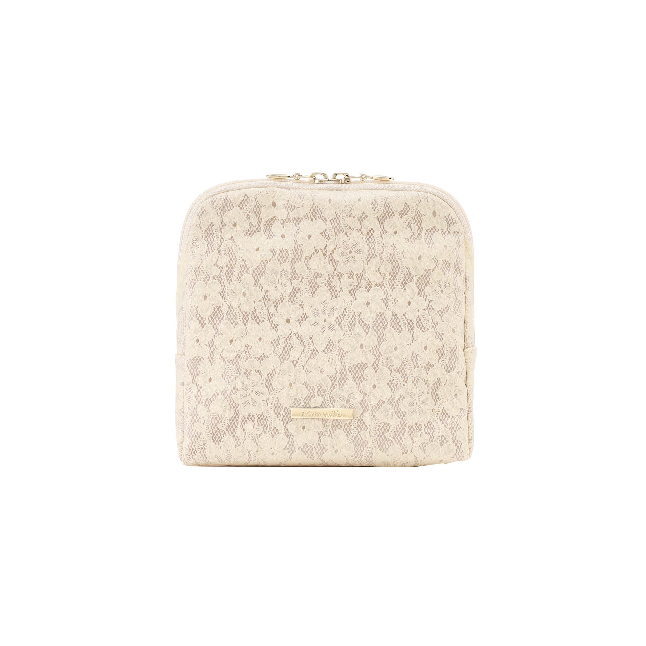 

Afternoon Tea Living JJ72 Flower Lace Round Fold White Pouch, белый