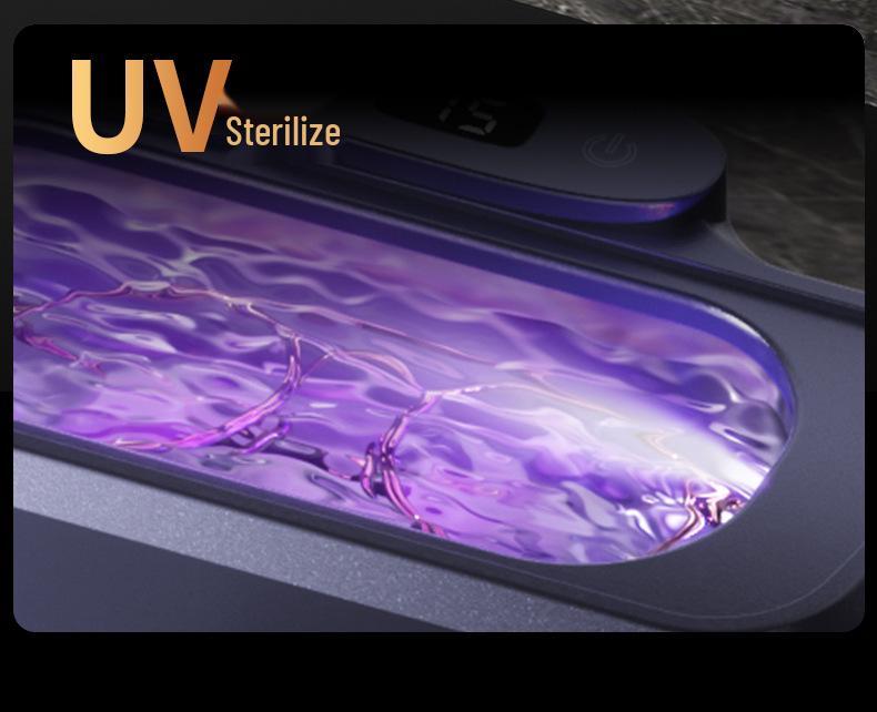 Portable UV Ultrasonic Cleaner for Glasses, Toothbrush, Dentures, and Brushes