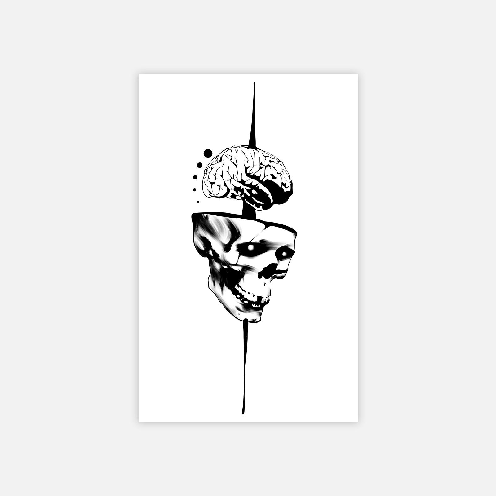High-End Y2K Style Dark Niche Personality Skull Tattoo Sticker 12*19