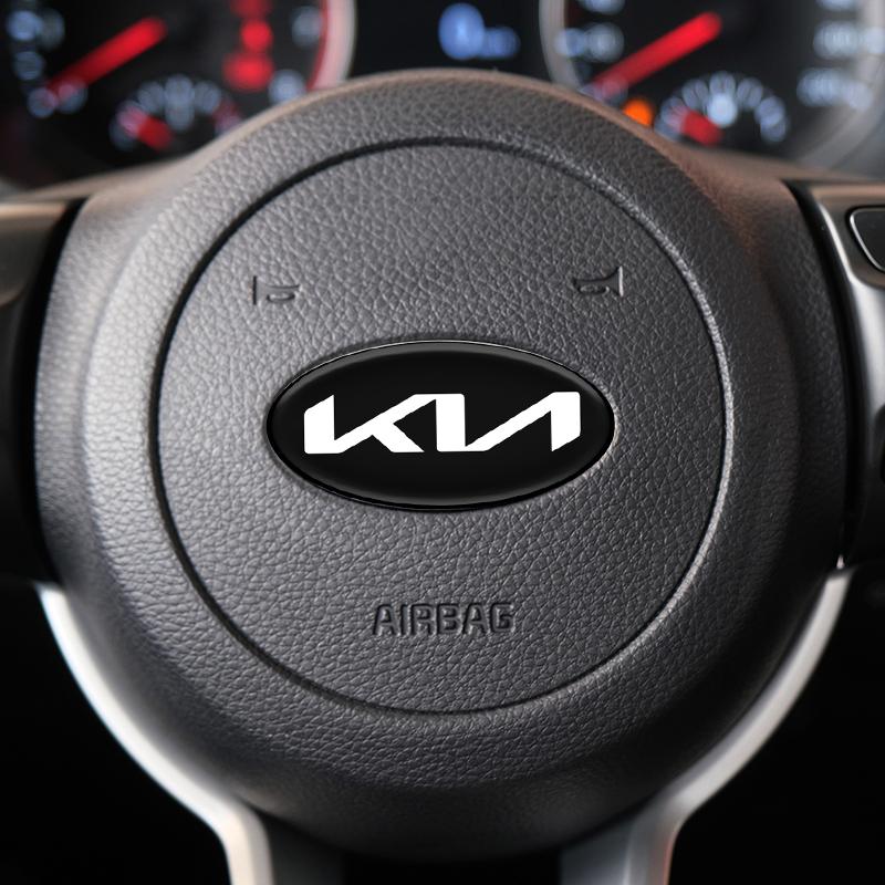 QDIM8 1PCS Car Steering Wheel Center Sticker For Kia K2 K3 K5 Rio Soul Sportage Car Interior Stickers Decoration Accessories