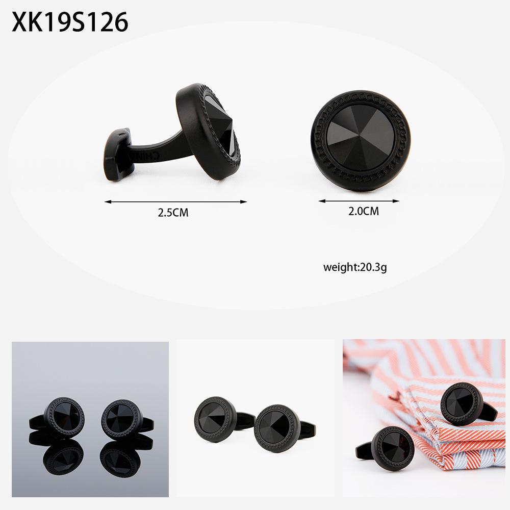 Men's High-Quality Black Square Cufflinks with Drip Oil Finish