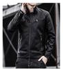 NOMSOCR Leather Biker PU Plus Men's Jacket, Outerwear, Blouson, Leather, Stand-Up Collar, Windproof, Simple, Sizes, Spring/Autumn (XL, Black)