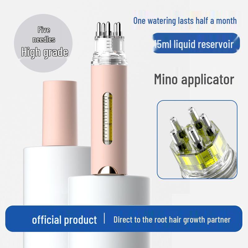 Mino Scalp Applicator 15ml: Large-Capacity Portable Hair Strengthening Oil Roller & Massage Comb