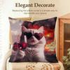 Speechless Cat Funny Cute Cushion Cover Natural Linen Organic Fabric DoubleSided Printing Sofa Home Decor Gift Pillow Case