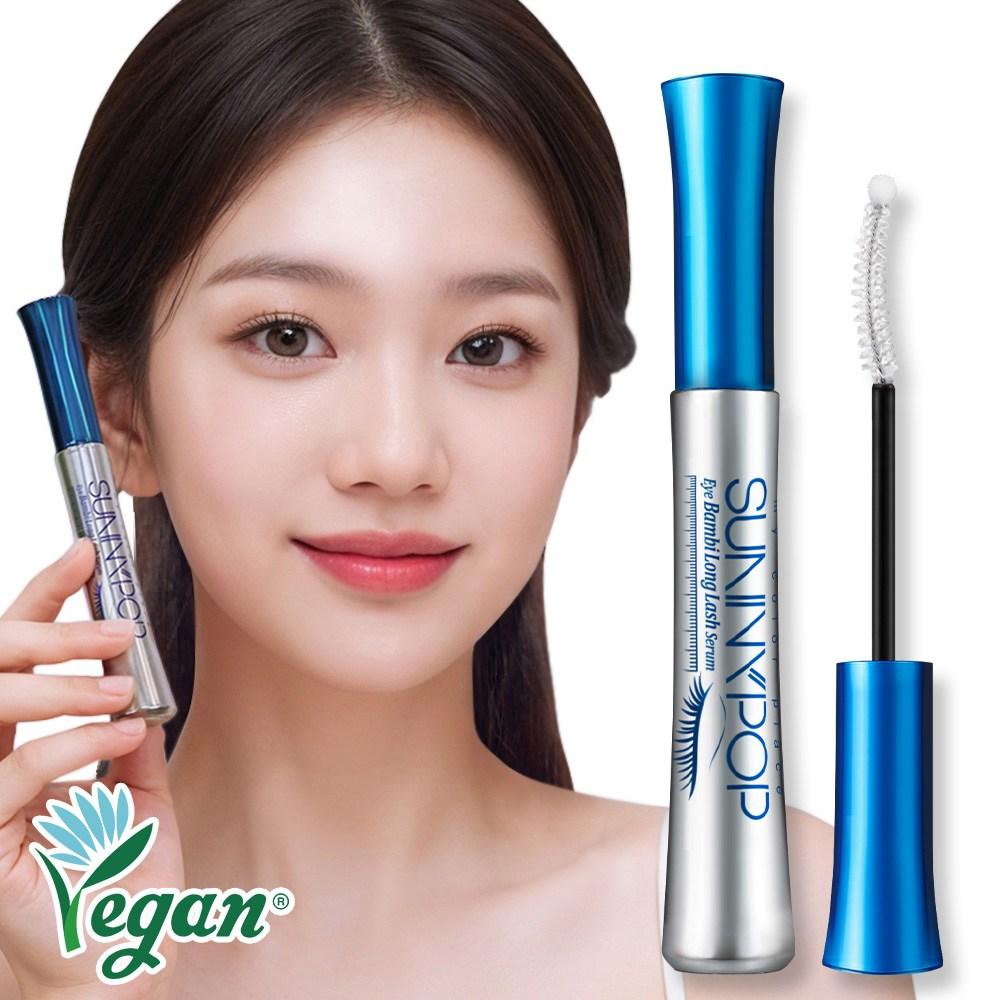 Sunny Pop Eye Bambi Long Lash Serum, Vegan Certified, 2-week Completion, Hypoallergenic Eyelash Nutrition, Extension Eyebrow Care, 2 Pieces, 10ml