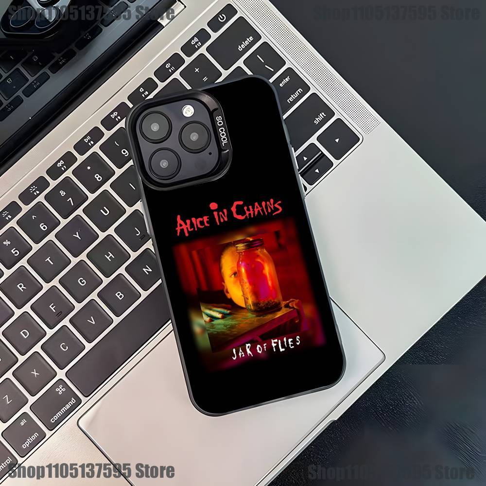 Band A-Alice in Chains Phone Case For iPhone 17,16,15,14,13,12,11,Pro,XS,Max,Plus,Mini,SE4,E Black Matte Shockproof Cover