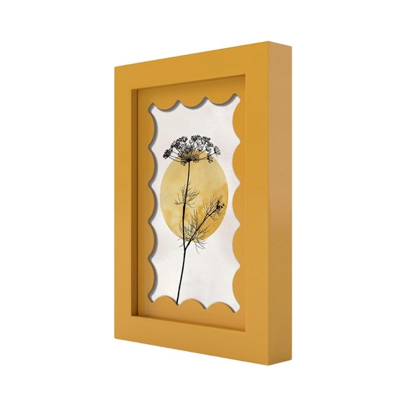 Decorative Picture Frame 5 x 7 Wood Photo Frame with Deep Border and Inner Opening for Family Photos and Art Insert Display on Shelf Use