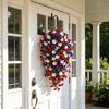 Artificial Red White Blue Flowers, Patriotic Hanging Flowers, UV Resistant Artificial Morning Glory Flowers, Fake Greenery Garland for Home Porch Yard