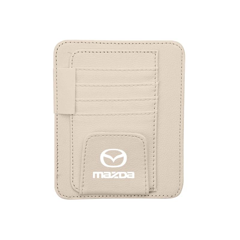 

2025 Hot Multi Functional Car Sun Visor Organizer Glasses Clip Card Bag For Mazda 2 3 6 5 Atenza CX3 CX5 MX5 CX7 Axela CX30 CX90