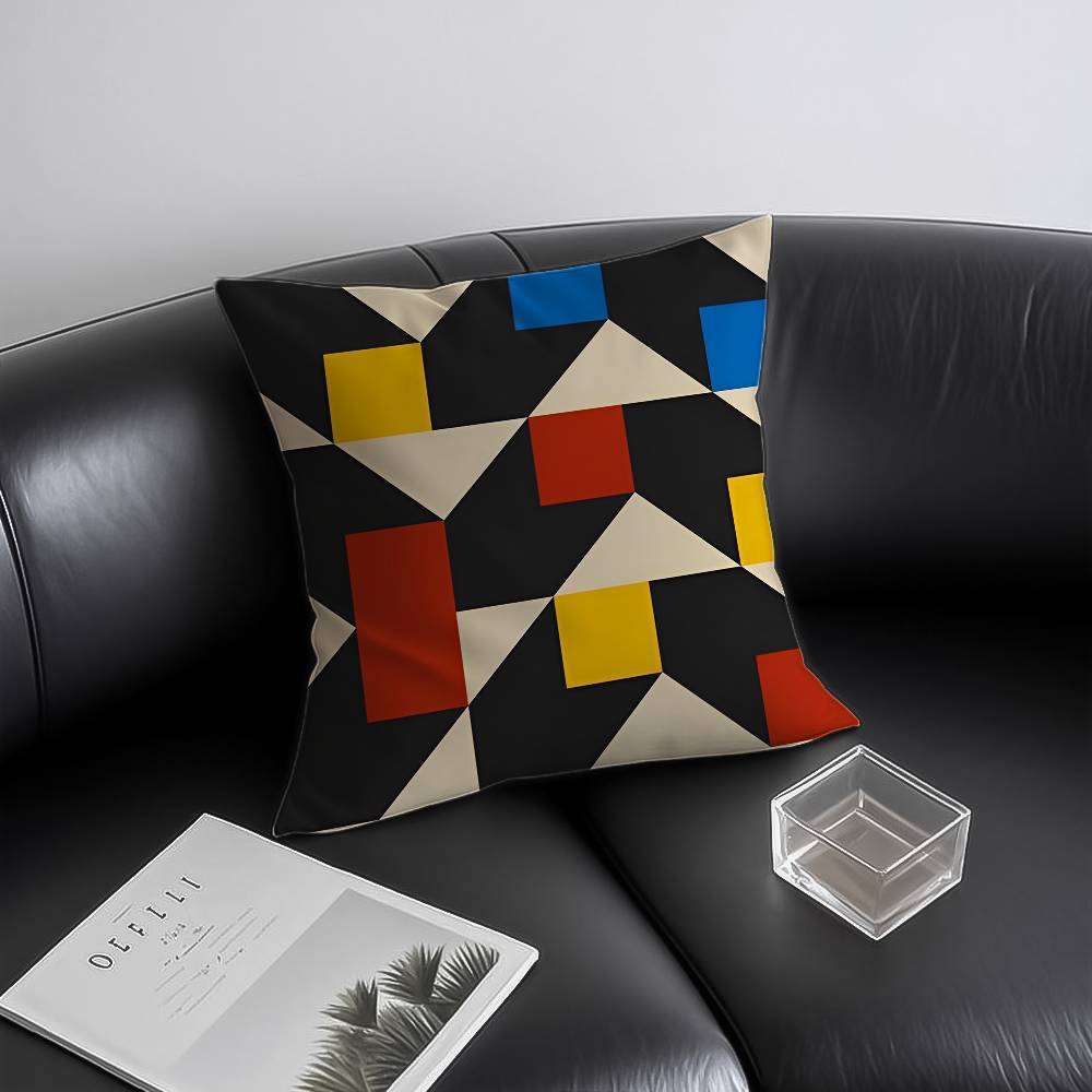Abstract Geometry Line Modern Pillow Case Anti-dustmite Invisible Zipper Sofa Bed