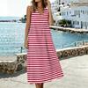 Fashionable Women's U-neck Sleeveless Pocket Slit Vest Cotton Linen Dress