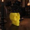 Crimson Rose Vase Skull Planter, Gothic Skeleton Wall Hanging Spooky Head Modern Decor Flower Pot for Halloween Living Room Bedroom Home Decoration