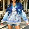 Women's Printed Half-Zip Sweatshirt Lightweight Casual Pullover for Everyday Wear