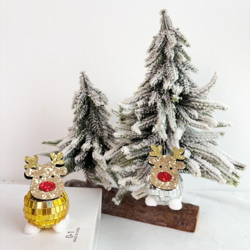 Nerozbitné vánoční zrcadlo přívěsek jelen roztomilá závěsná dekorace na vánoční stromek sváteční dekorace