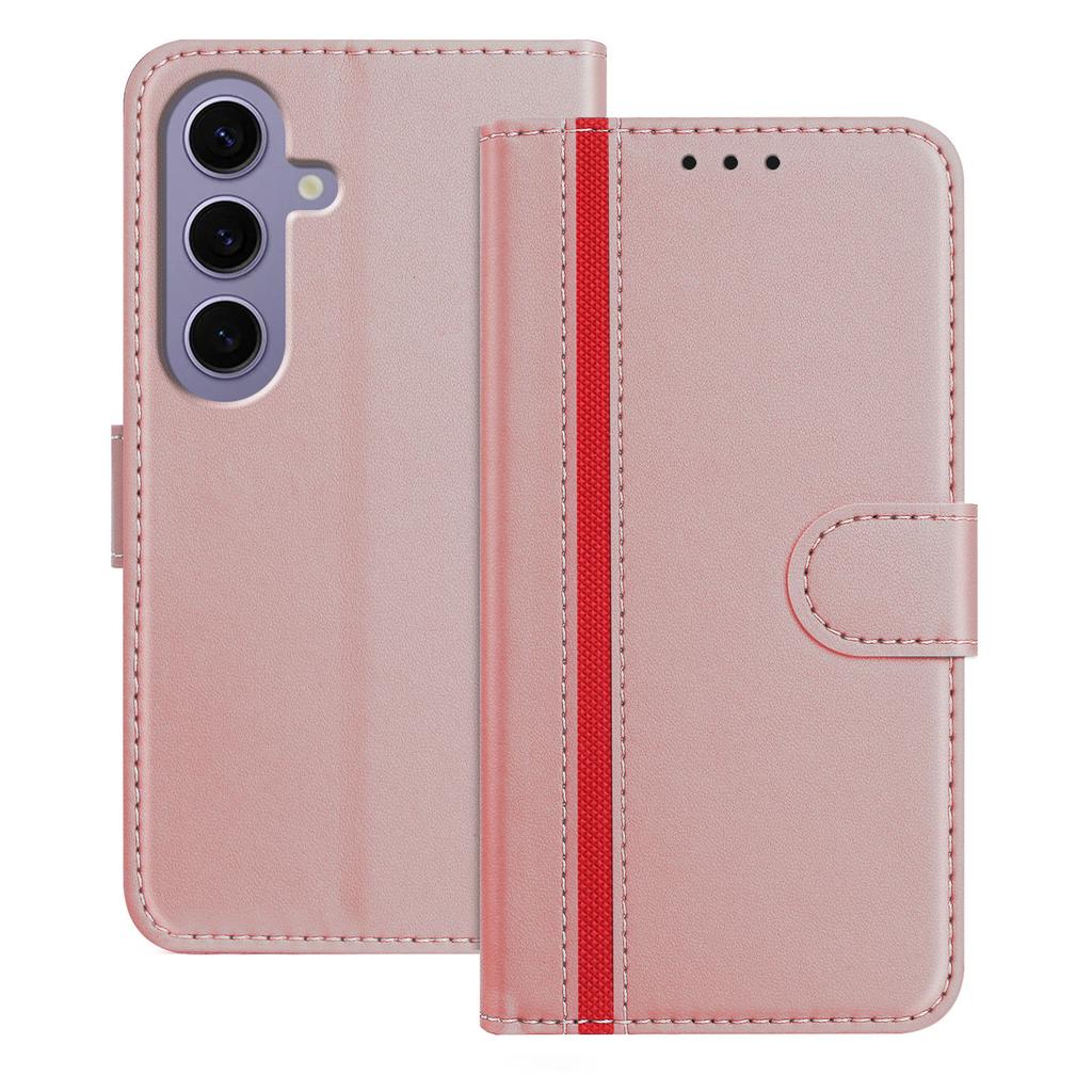 For Samsung Galaxy S24 Phone Cases Wallet Stand Color Splicing Leather Cover with Magnetic Clasp