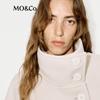 MO&Co. Cashmere Blend High-Neck Mid-Length Wool Coat with Belt