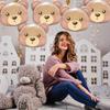 6-Pack of Bear Head Balloons, Bear Head Foil Balloons, Suitable for Birthday Parties, Themed Parties, and Friend Gatherings Decoration