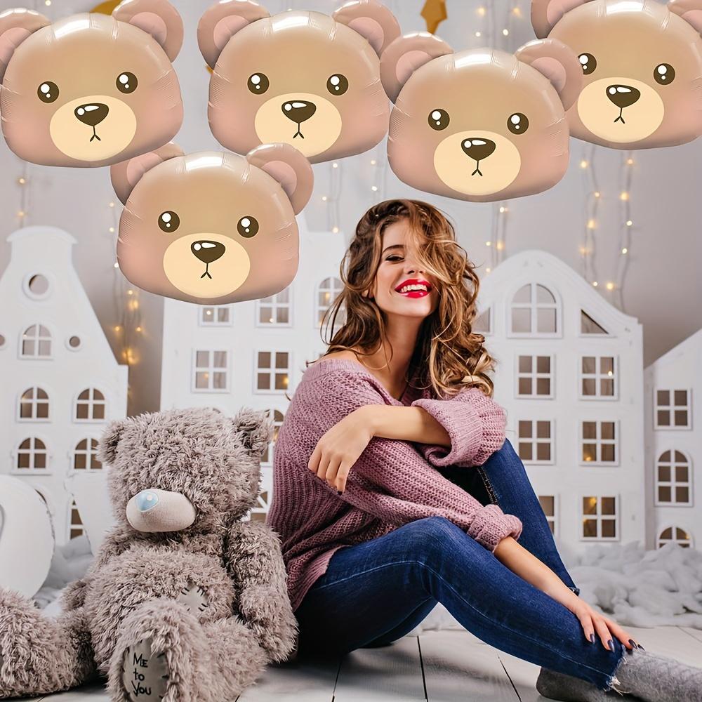 6-Pack of Bear Head Balloons, Bear Head Foil Balloons, Suitable for Birthday Parties, Themed Parties, and Friend Gatherings Decoration