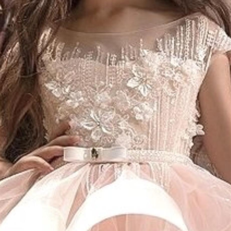 European and American Princess Flower Girl Dress - Long Patchwork Design for Children