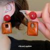 Retro Silver Acrylic Geometric Dangle Earrings - Autumn/Winter High-End Feel