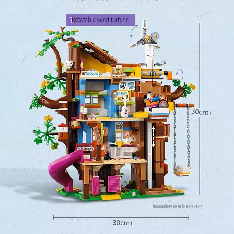 Friendship Series Good Friend Girl Building Blocks Friendship Tree House Villa Slide Children's Toys Gift