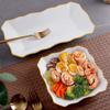 Taisun Gold Rim Square Ceramic Plate