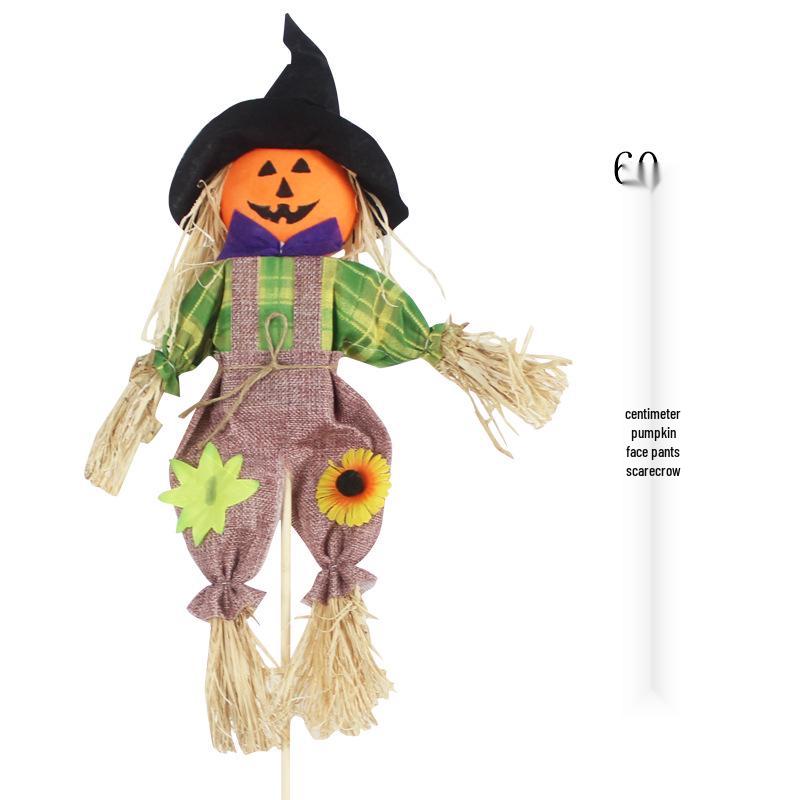 Cute Scarecrow Halloween Decorations: Small & Medium Pumpkin Lanterns for Bar, Party, Haunted House, and Pastoral Themes.
