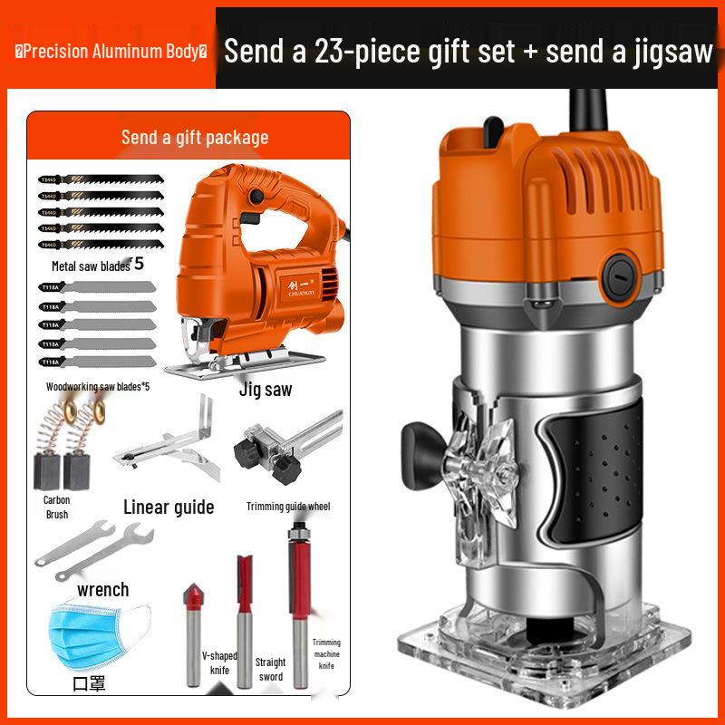 Chuangyi Multi-Function Handheld Router: Edge Trimmer, Engraver, Panel Groover, Woodworking Chamfer Tool