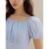 INMAN French Square Collar Midi Dress