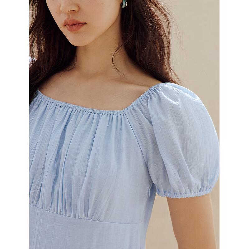 INMAN French Square Collar Midi Dress