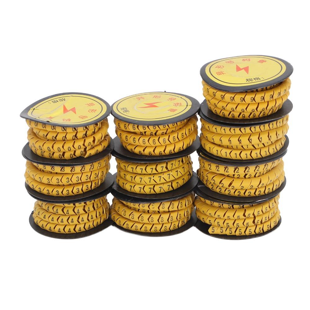 10PCS PVC Material Cable Identification Markers Wire Marking Sleeves Electrical Network Wiring
