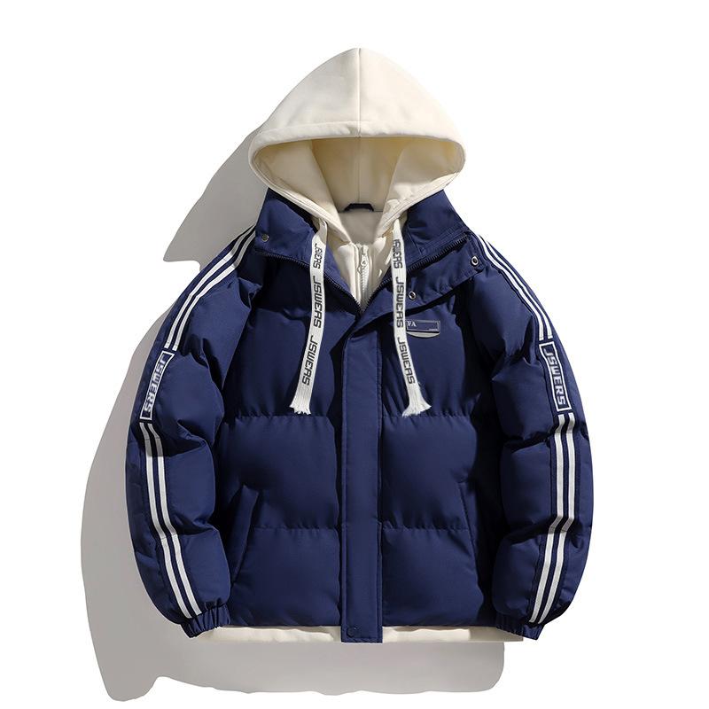 Couple Cotton Clothes Solid Color Hooded Cotton Clothes Couple Autumn/Winter Cotton Clothes