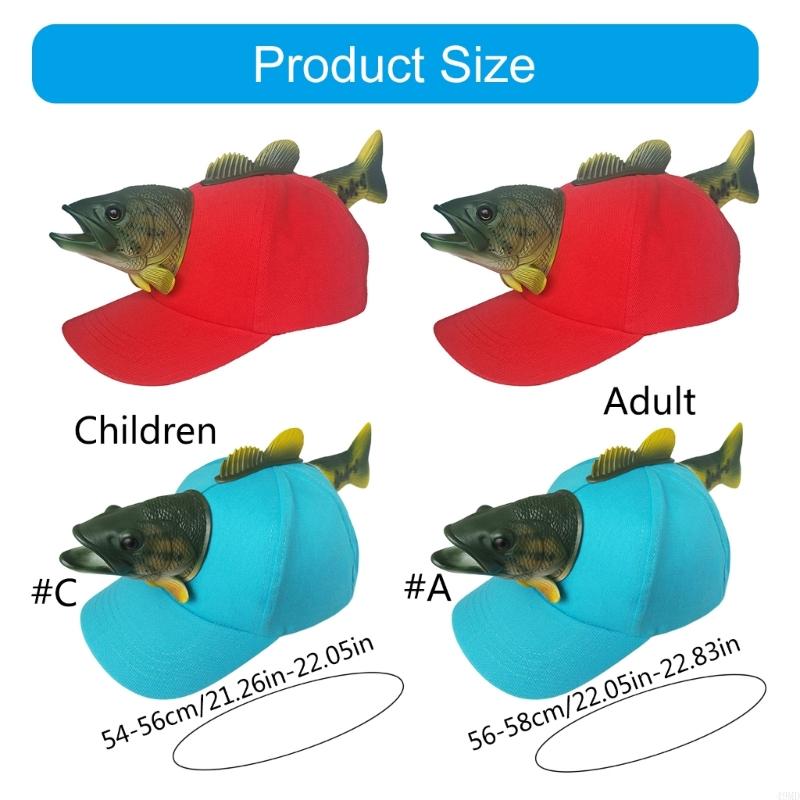 49MD 3D Fish Baseball Hat for Theme Party Cartoon Cotton Baseball Hat Party Supply