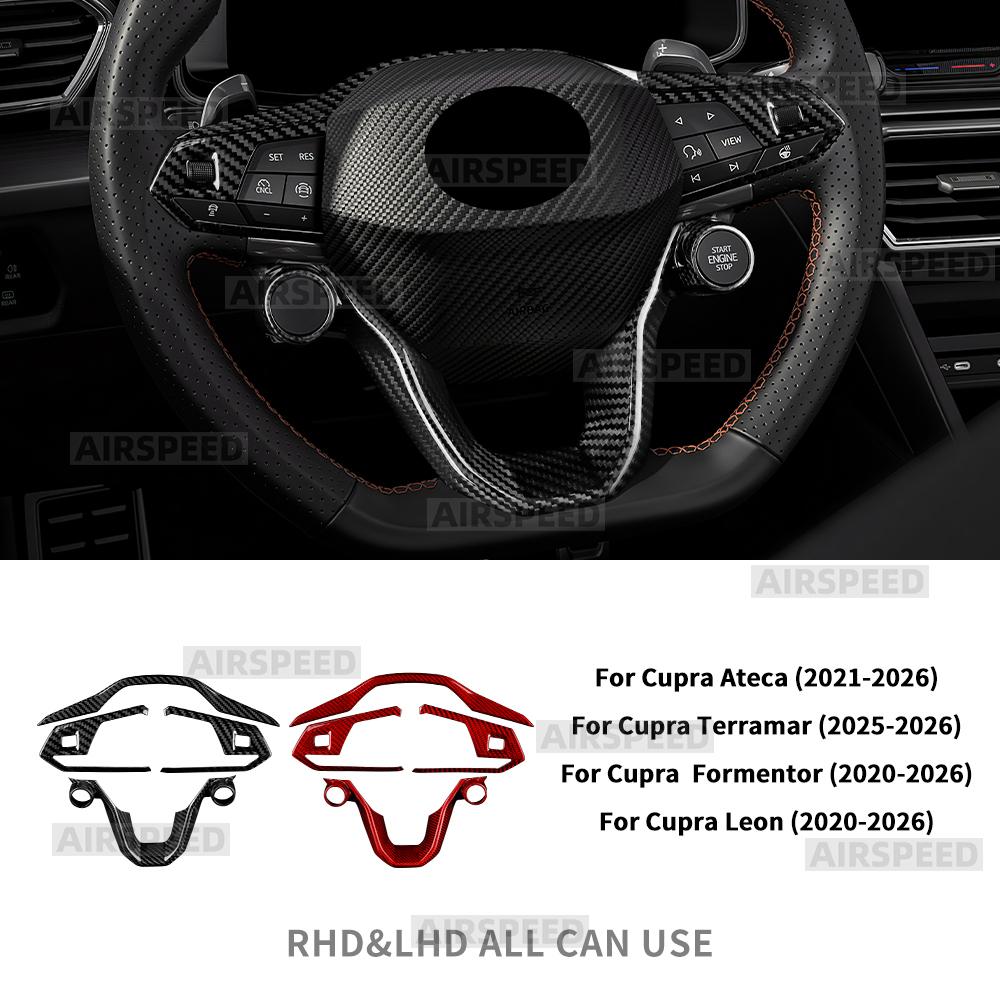 Dry Carbon Fiber Trim For Seat Cupra Formentor/Cupra Leon 2020-2026,Cupra Ateca 21-26,Cupra Terramar 25-26 Car Steering Wheel