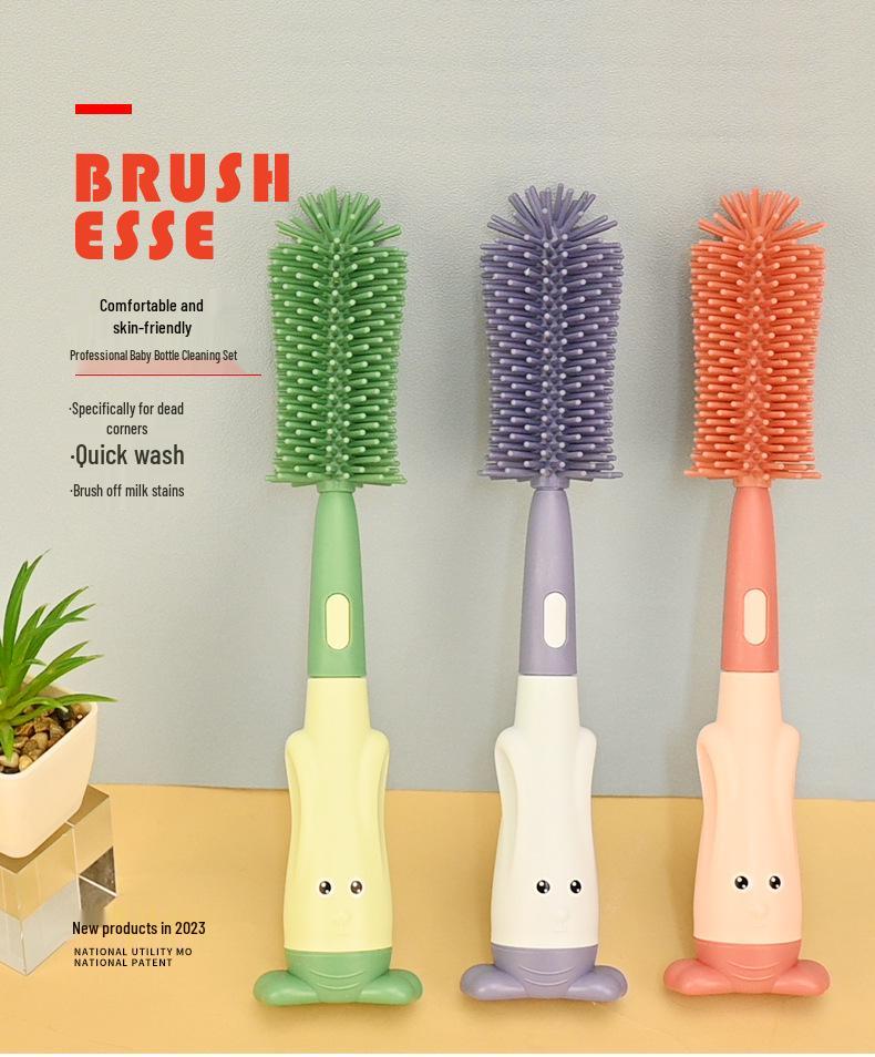 Multifunctional Silicone Baby Bottle & Nipple Cleaning Brush