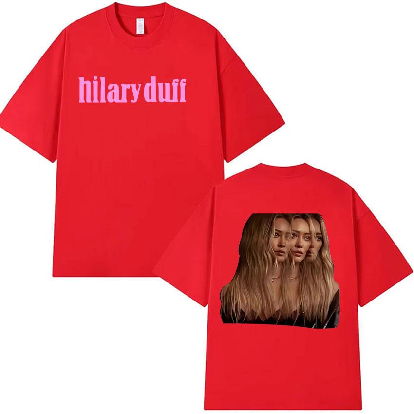 Hilary Duff Tour 2026 Graphic T Shirt Unisex Women Vintage High Quality Fashion Tshirts Casual Oversized Cotton Tshirt Streetwear S