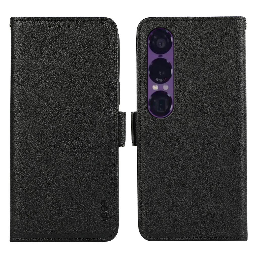 ABEEL For Sony Xperia 1 VII Case Litchi Texture Leather RFID Blocking Phone Cover