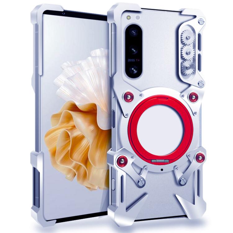Rotating Bracket Hollow Metal Phone Case with Lanyard