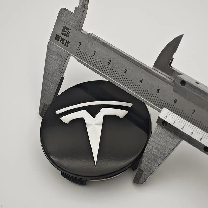 Autoaufkleber 2025 Heiß 4 Stück 56 mm ABS Tesla Radnabenkappe Emblem Logo Auto Felgenabdeckung Radkappe Für Tesla Model 3 Y X S Original