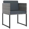 VidaXL Salon de jardin 9 pcs avec coussins Résine tressée Gris