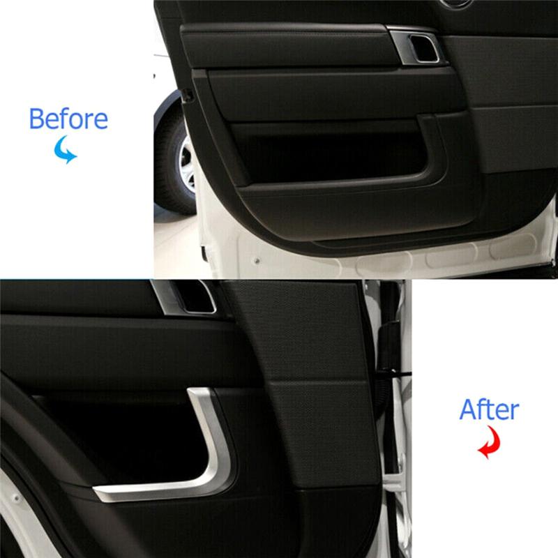 Silver Car Inner Door Moulding Strip Trim For Land Rover Range Rover Sport 2014- Replacement Spare Parts Accessories