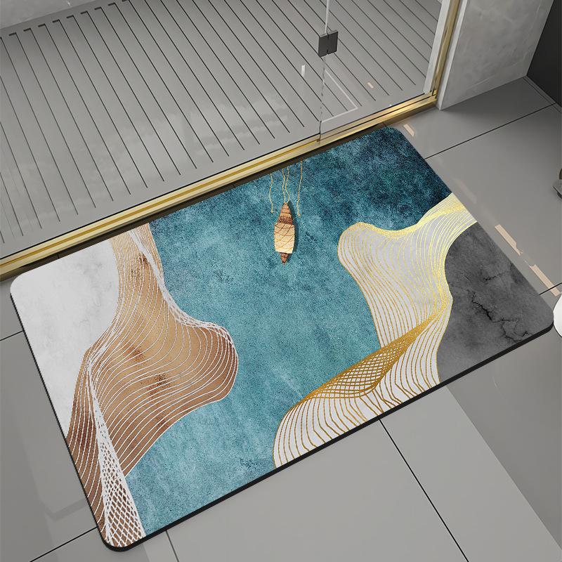 Bathroom Mats Front Door Mats Kitchen Mats Diatomite Mud Non-Slip Shower Rugs Quick Dry Machine Washable