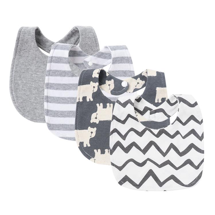 Newborn Baby Bibs Pure Cotton Double Layer Drool Bibs High Absorbency Burp Cloths For Infants Toddlers Soft Skin Friendly