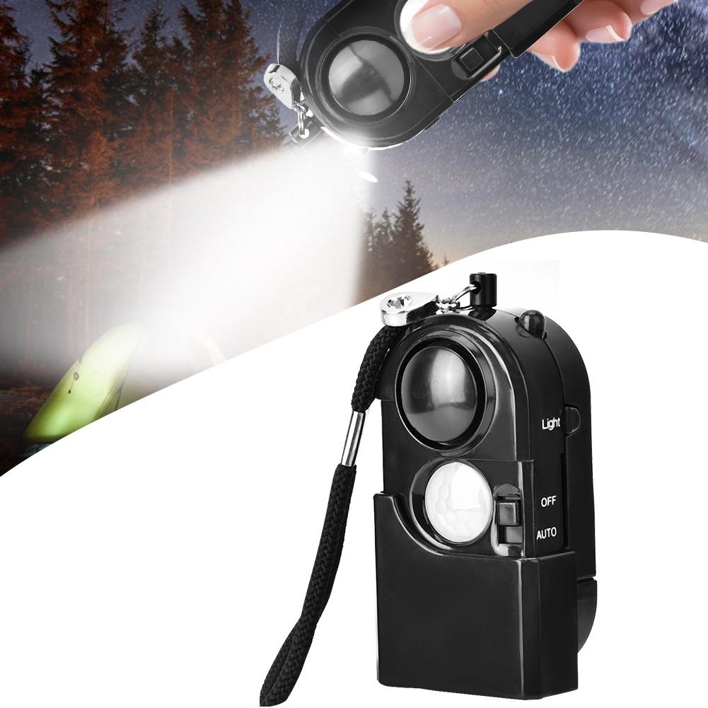 120dB Personal Alarm Security Alarm Girls Self Protection Anti Wolf with LED Light Black