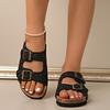 Sandali a ciabatta estivi da donna con suola spessa e fibbia a cinturino, Calzature casual da esterno per la spiaggia, Disponibili in taglie grandi.