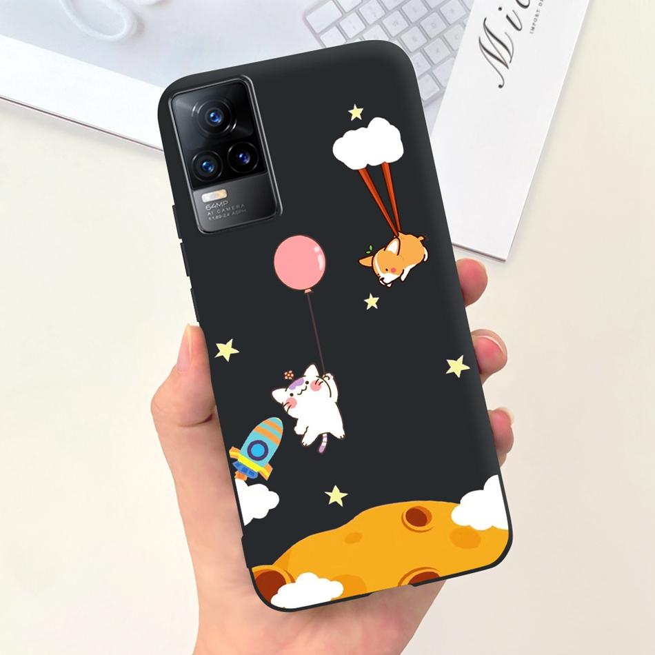 For Vivo V21e Case Vivo V21E 4G V 21E V2061 Lovely Cartoon Candy Color Soft Silicone TPU Phone Back Cover