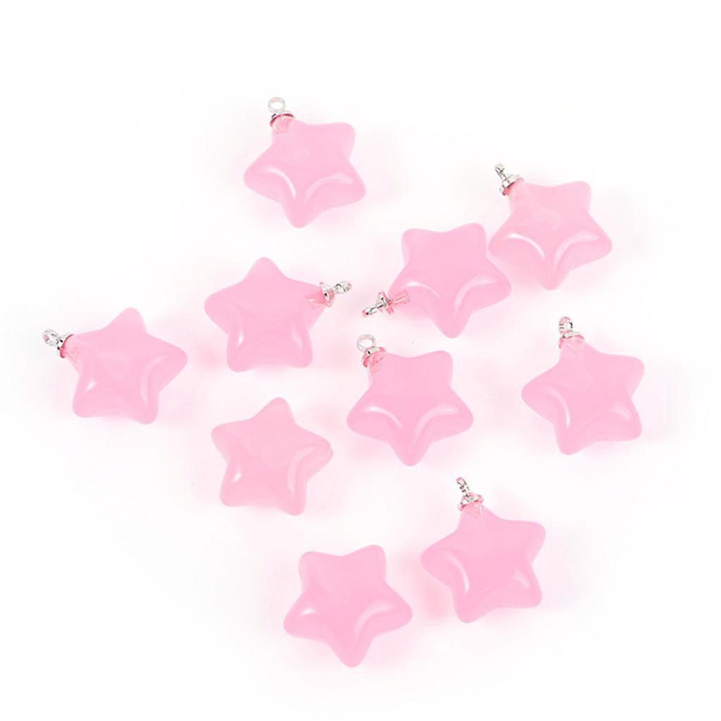 TX32 10pcs 17x10mm Candy Color Acrylic Star Charms Simple Pendant Handmade Jewelry Making Diy Bracelet Necklace Accessories
