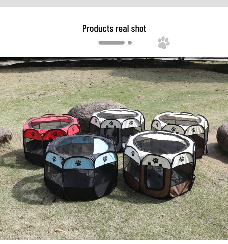 Octagonal Foldable Pet Playpen: Waterproof, Scratch-Resistant Whelping Box and Tent for Dogs and Cats.