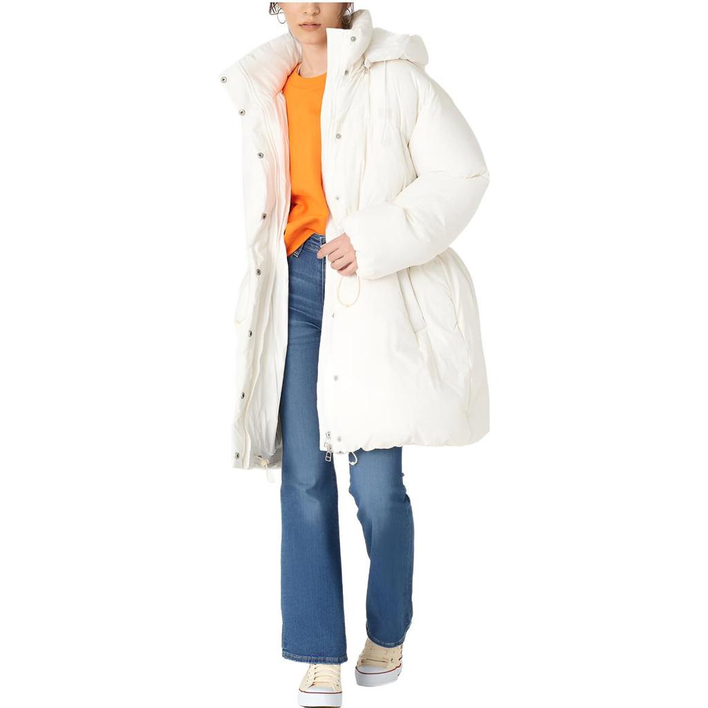 Levis Fw22 Piumino da Donna Monocolore con Cappuccio e Coulisse Giacca Bianco A3257-0001