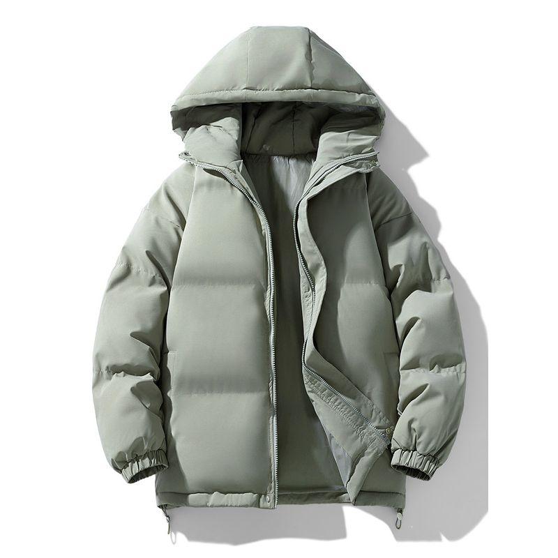 Winter New Style Fleece-Lined Warm Thickened Stand-Collar Couple's Jacket, Unisex Casual Hooded Windproof Cotton Coat